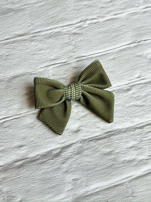 OLIVE RIBBED SWIM